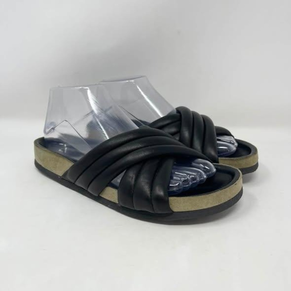 Isabel Marant Etoile Holden Criss Cross Slide Sandal Wms EU 38 Black Leather